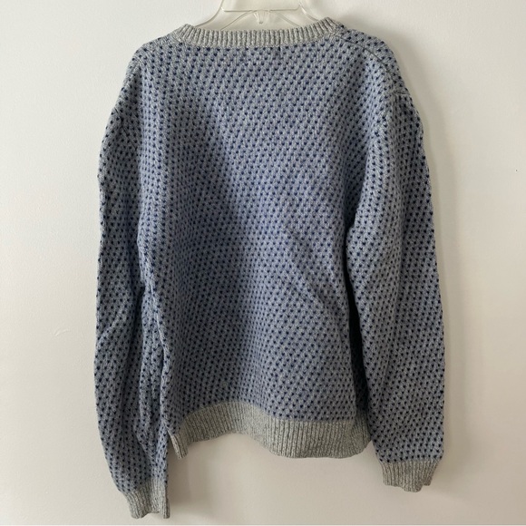 Vintage Woolrich Cardigan Sweater Medium Grey Blue Wool Blend Classic Grandpa - Picture 5 of 5